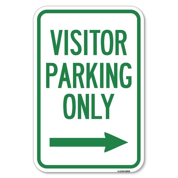 Signmission Reserved Parking Sign Visitor Parking On Heavy-Gauge Aluminum Sign, 12" x 18", A-1218-23020 A-1218-23020 - main